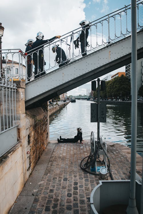 People Standing on the Stairs