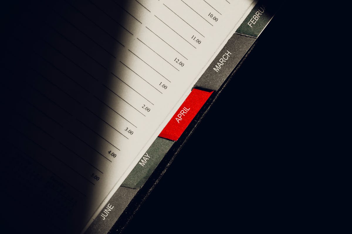 A Close-Up Shot of the Tabs of a Planner