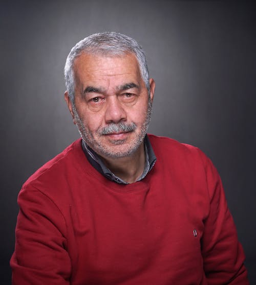 
A Bearded Man Wearing a Red Sweater