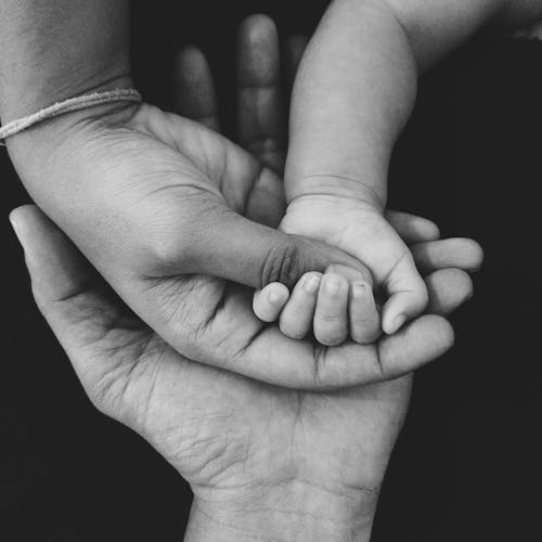 Free Monochrome Photo of a Baby's Hand Stock Photo