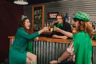 Two Women Celebrating Saint Patrick's Day at the Pub