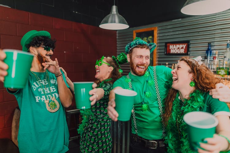 Happy Friends Together At A Pub