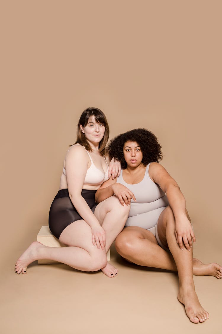 Plus Size Multiracial Models In Underwear