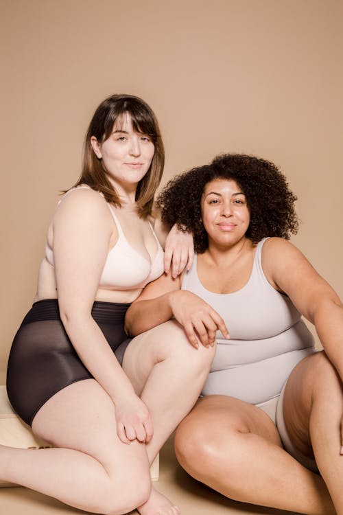 Plus size diverse models in underwear