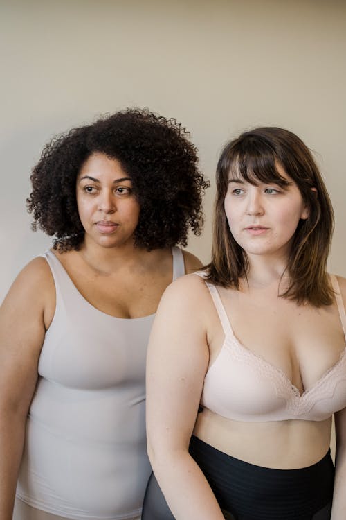 Free Multiracial overweight women in underwear Stock Photo