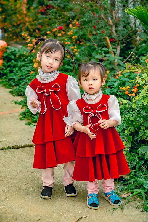 Cute Girls in Red Dresses