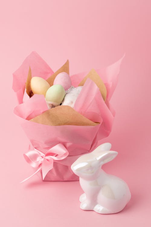 Pink and White Rabbit Plush Toy