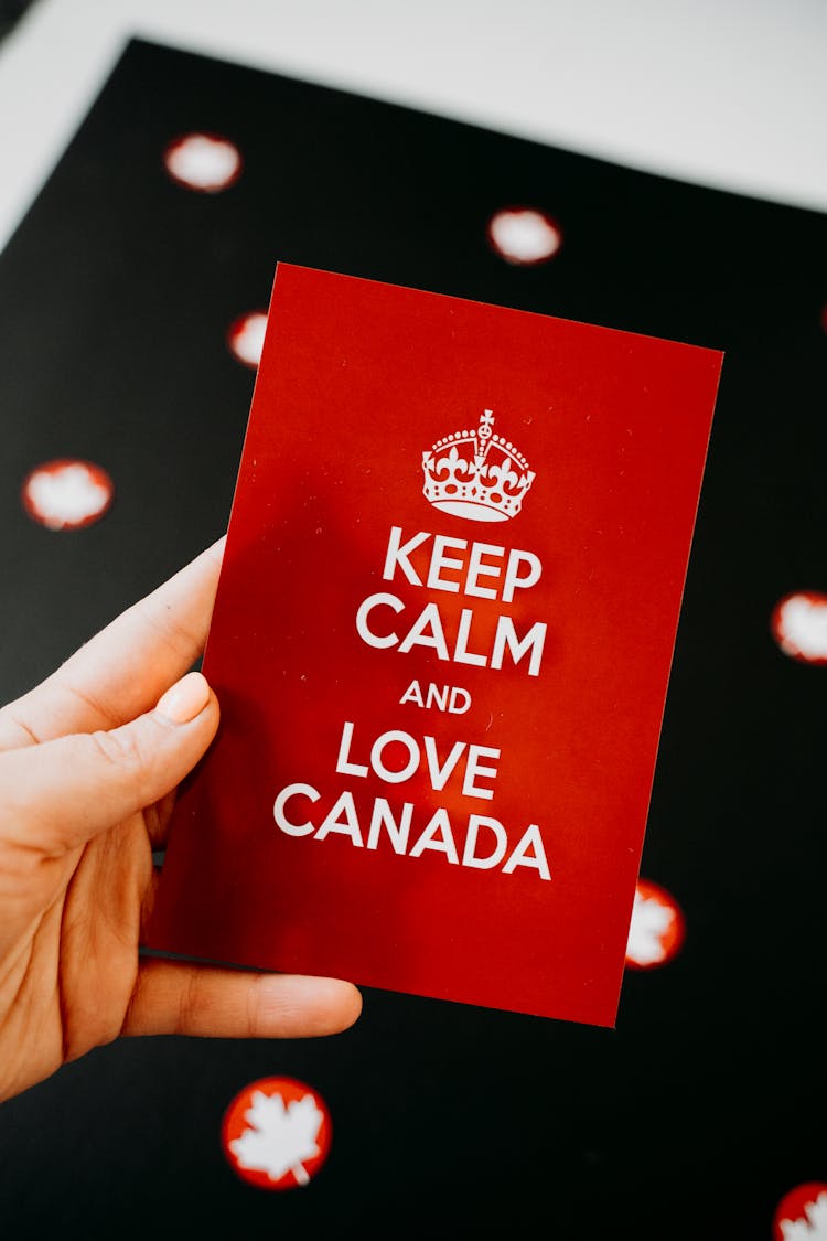 Keep Calm And Love Canada Text On A Card