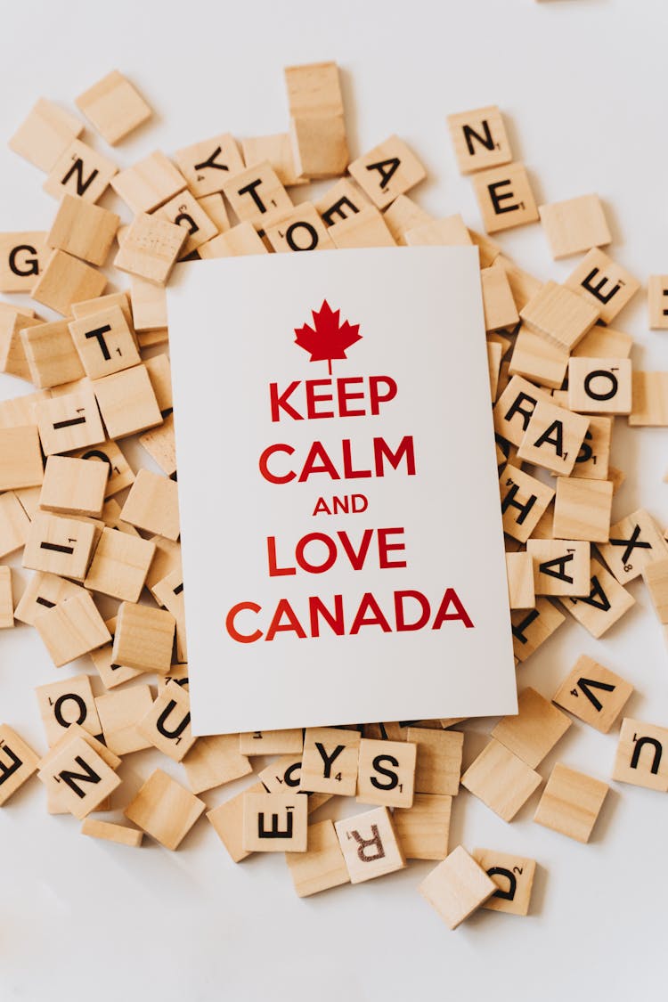 Keep Calm And Love Canada Text On A Card