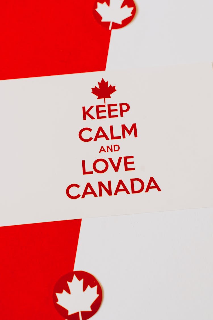 Keep Calm And Love Canada Text On A Card