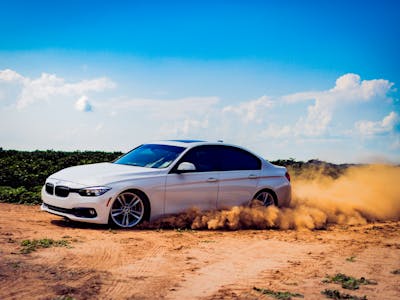 Modern LED automotive headlight close-up detail