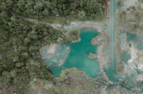 Aerial Photography Of Blue Lake 