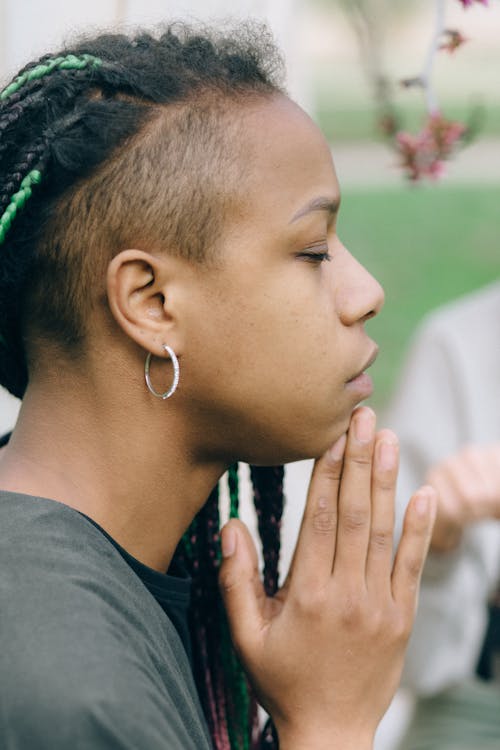 Side Profile of a Woman Meditating