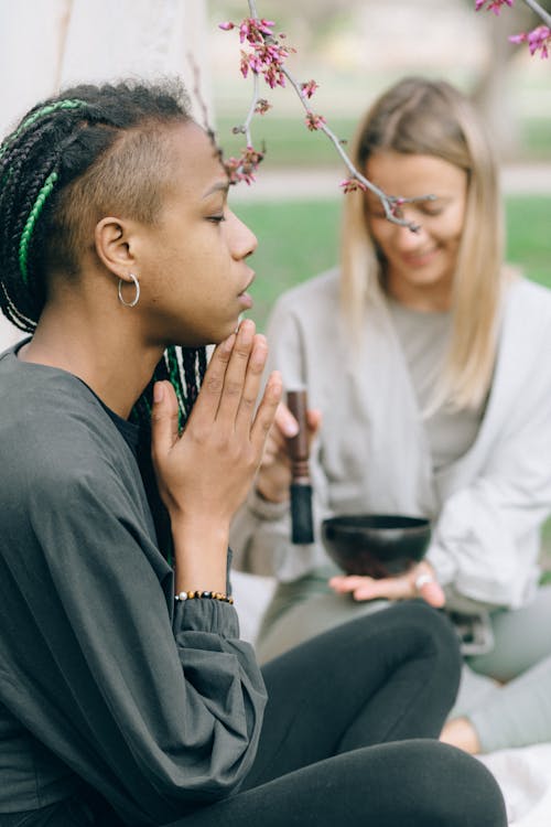 Side Profile of a Woman Meditating