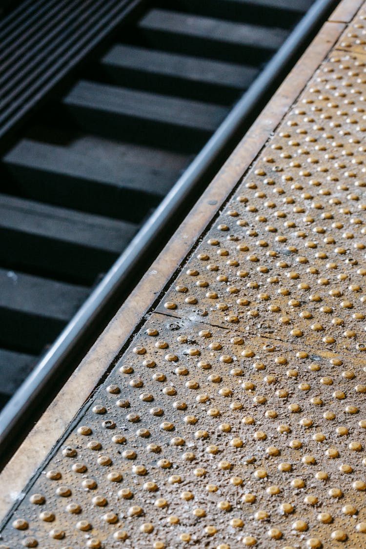 Metal Fence Near Empty Railway Station