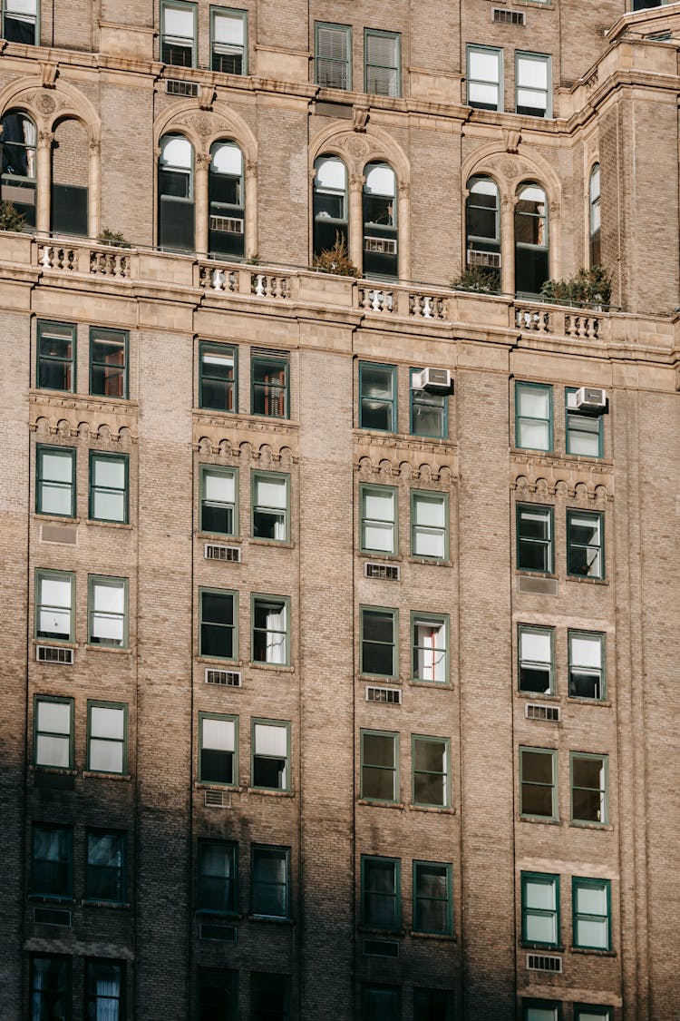 Facade Of Old Multistage Apartment Building