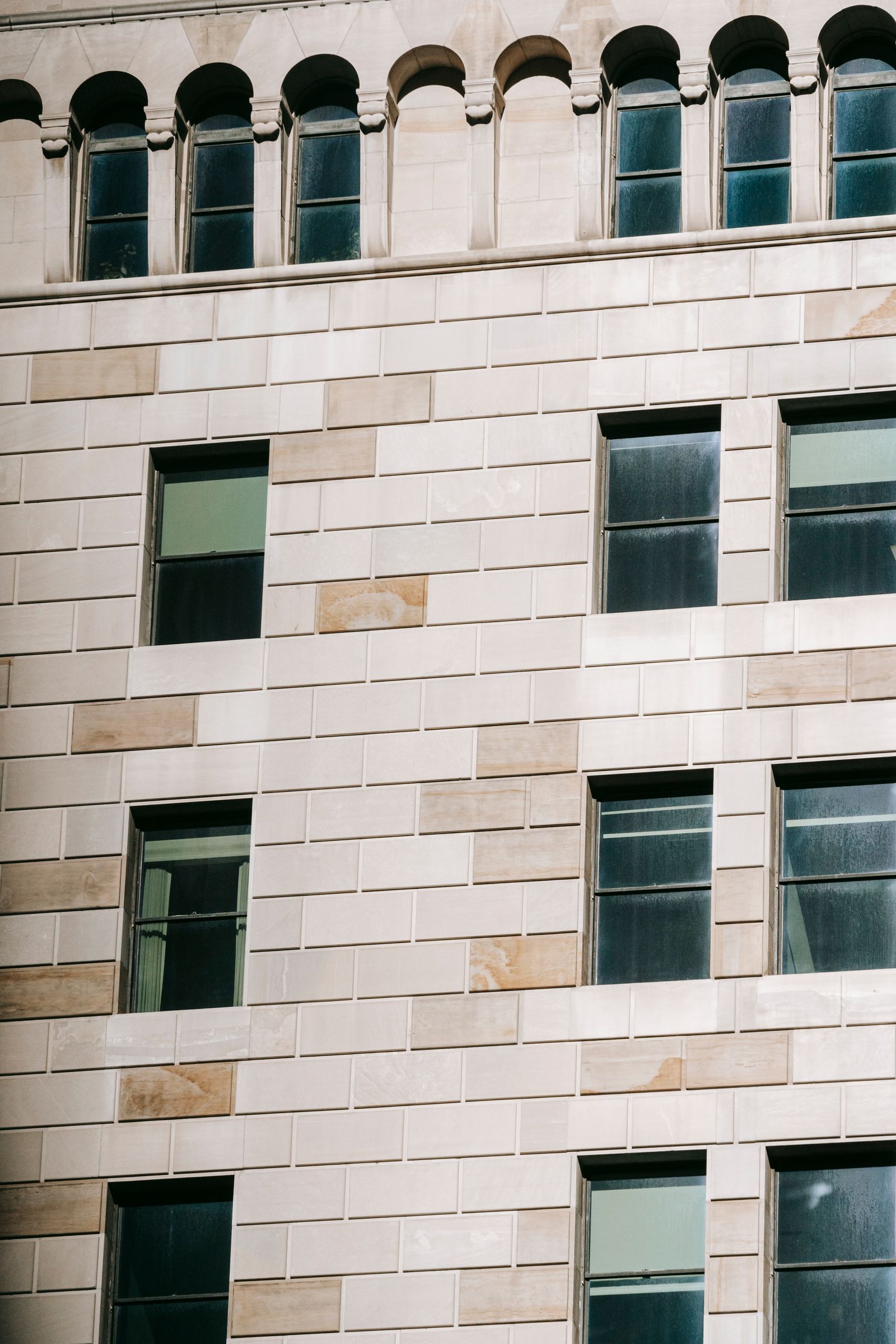 Modern building facade with windows used as a licensable fenestration and facade visual