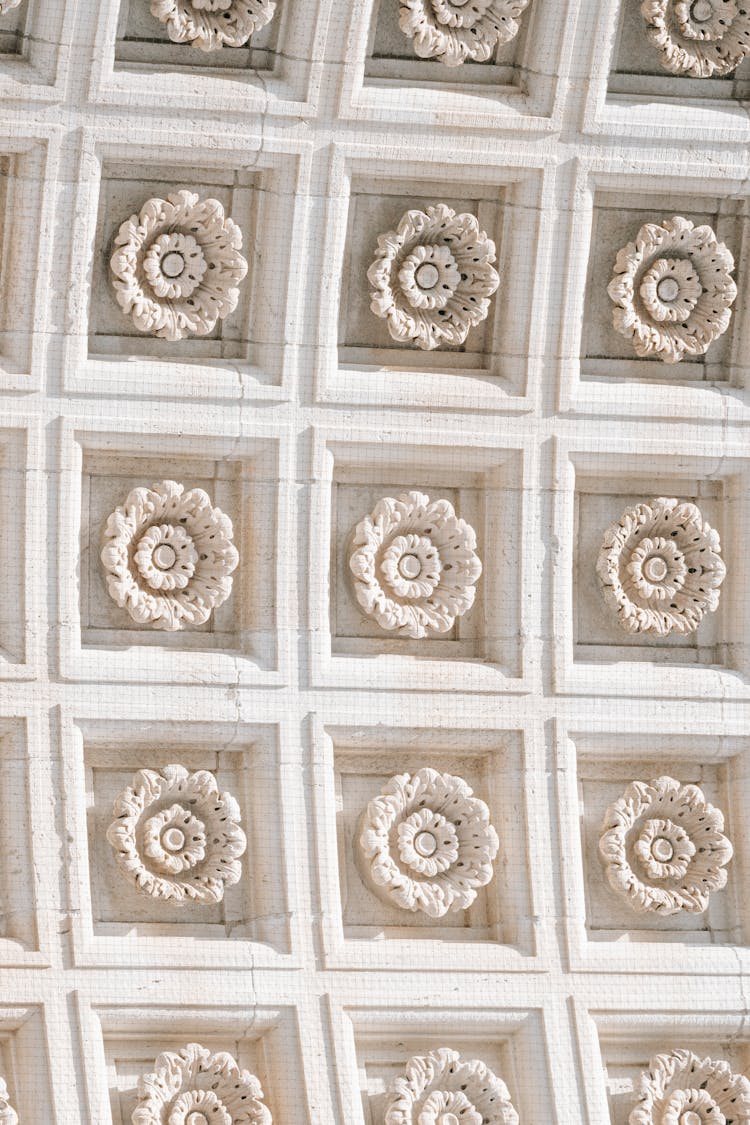 Details Of Ornamental Marble Triumphal Arch In Sunlight