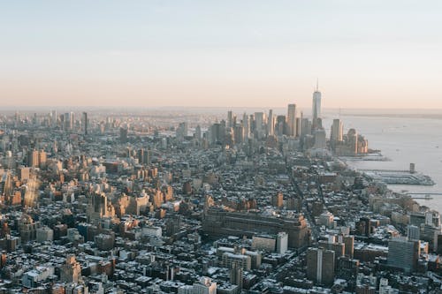 Free Cityscape with skyscrapers on bay shore Stock Photo