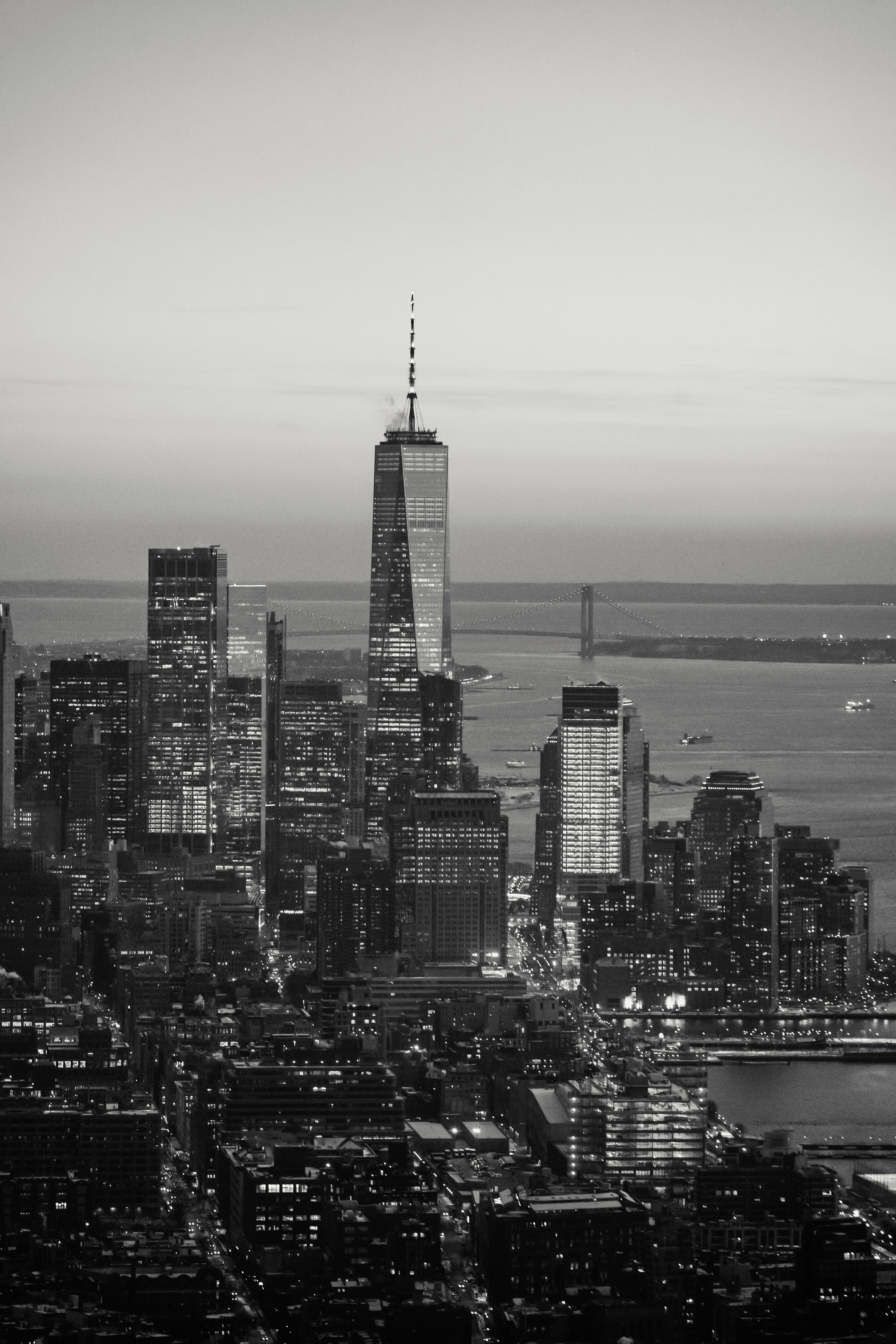 skyscrapers and buildings located on coast of river