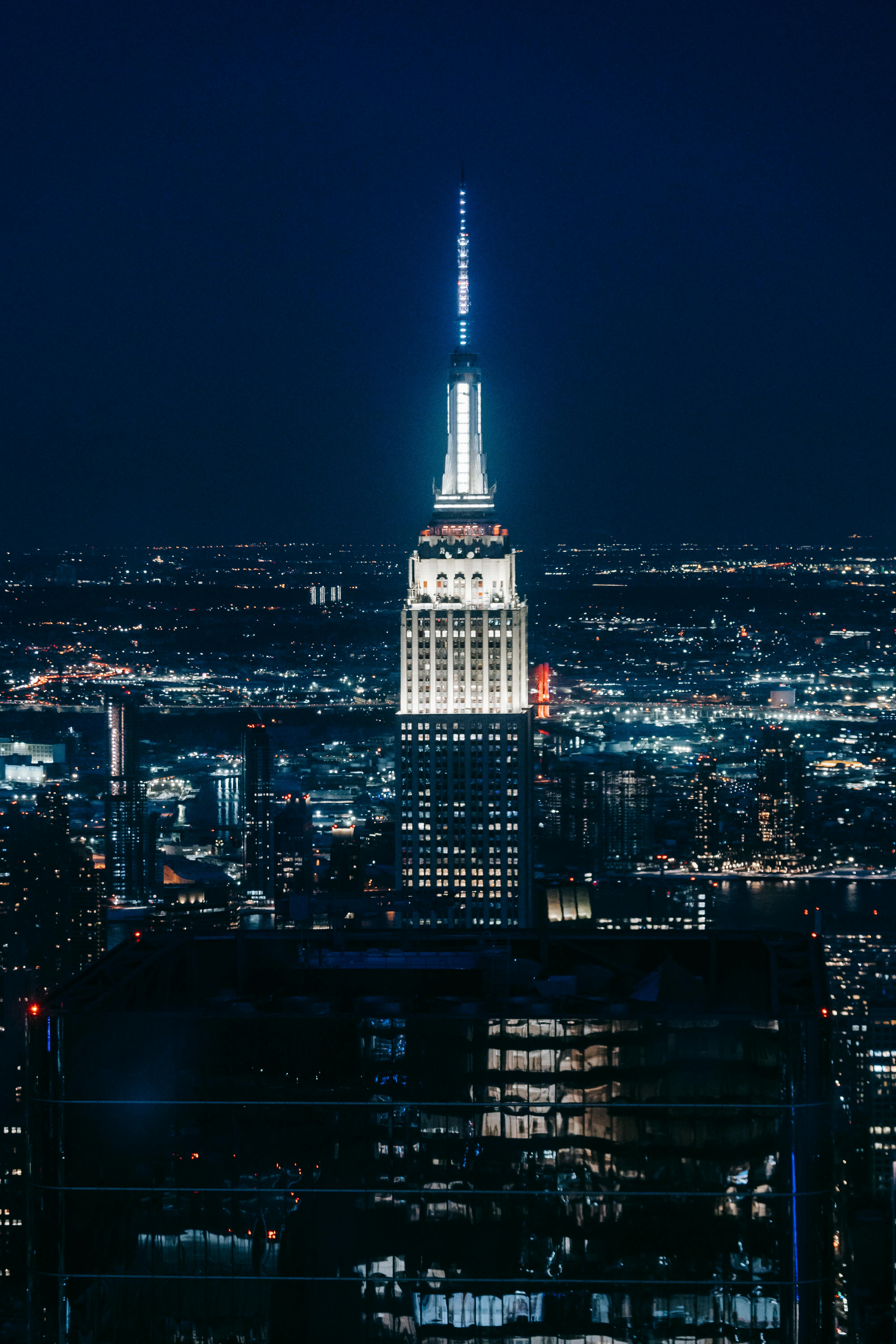 empire state building at night time