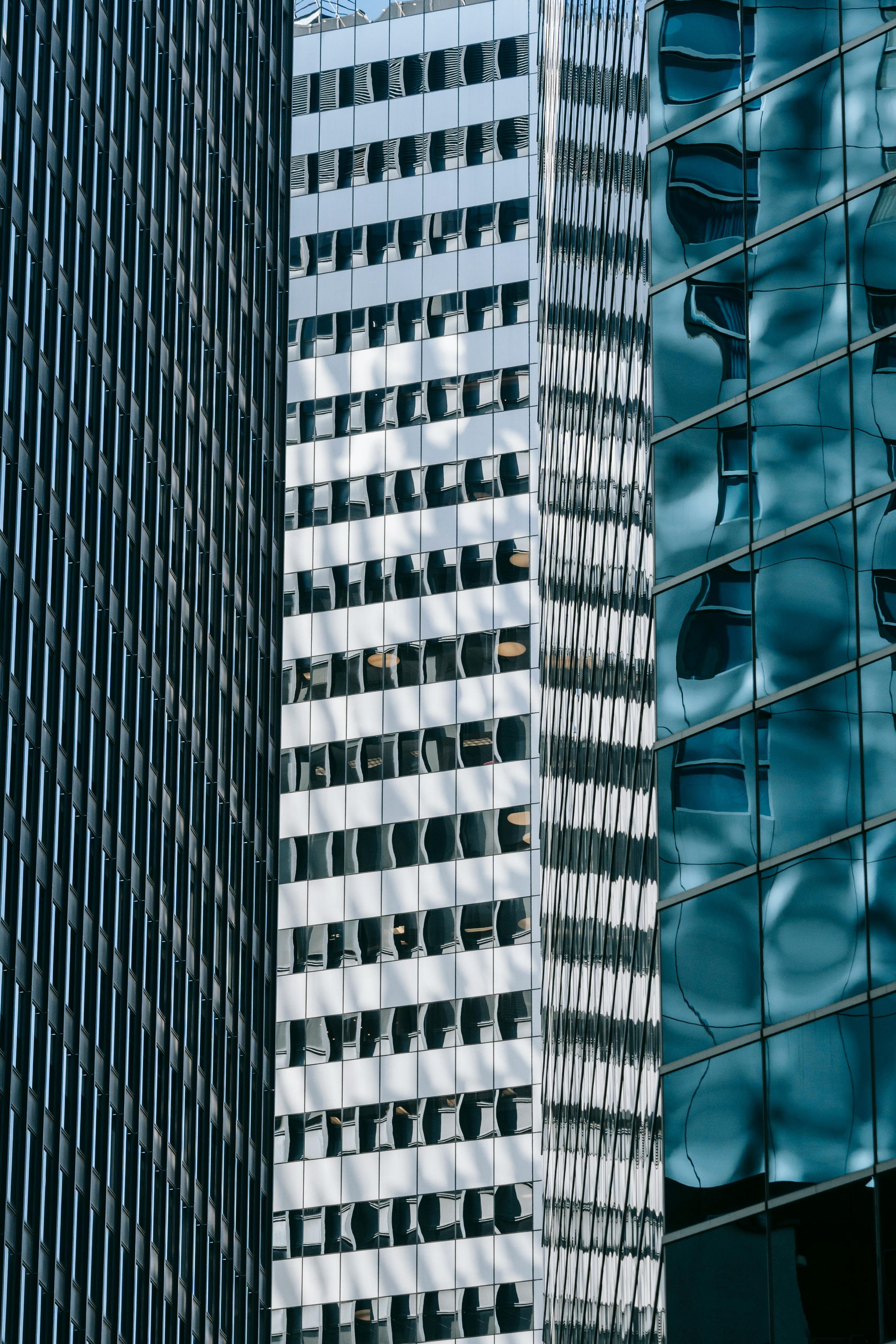 modern building with glass reflecting facades