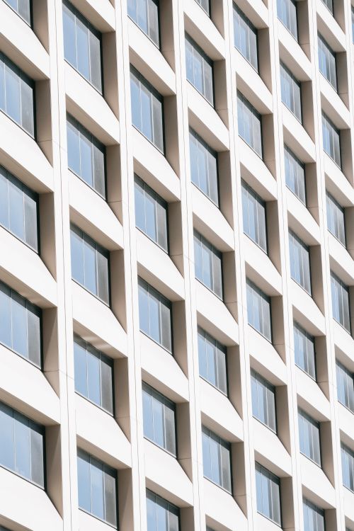 Facade of modern geometric building with symmetric windows · Free Stock ...