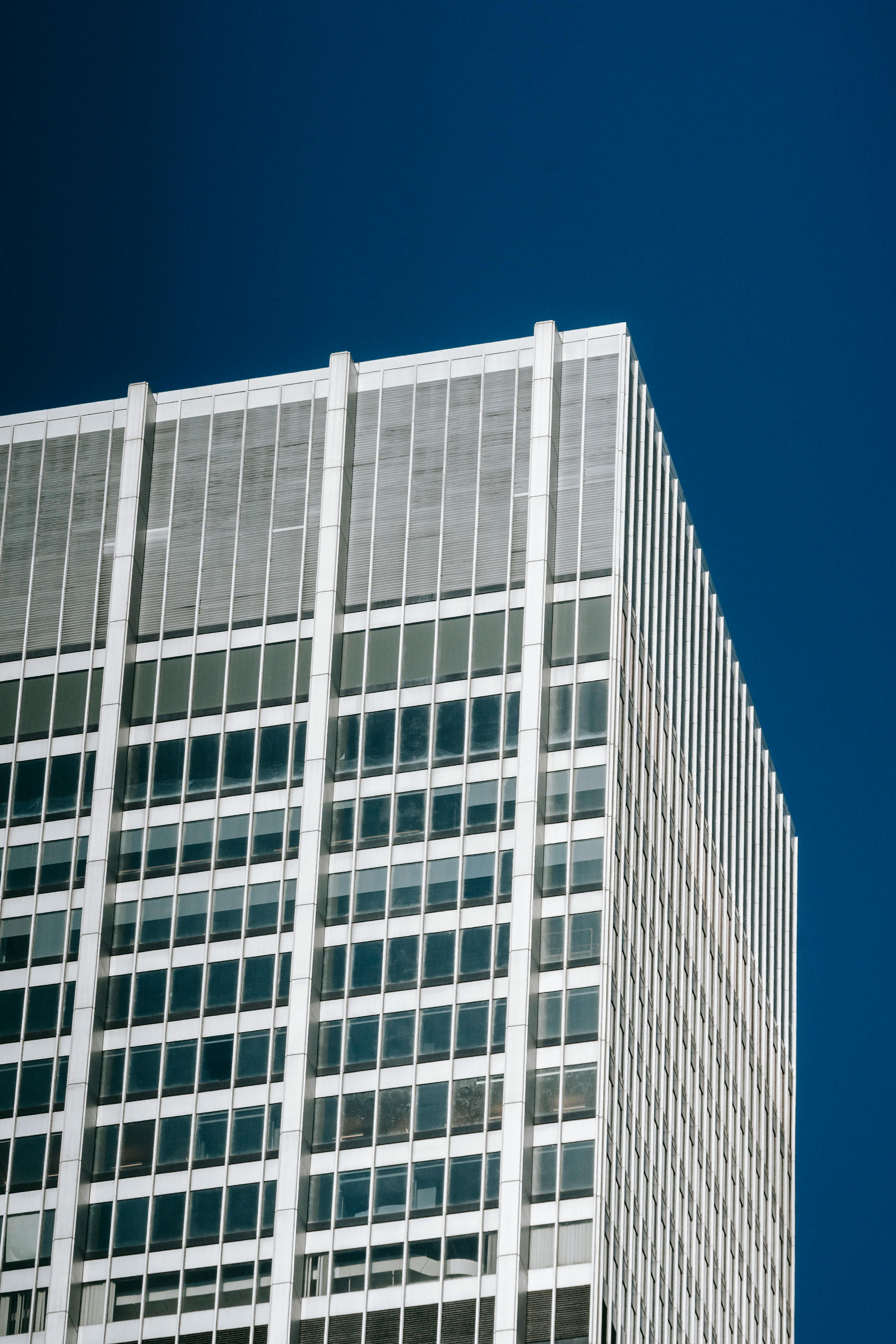 corner of modern financial building in downtown