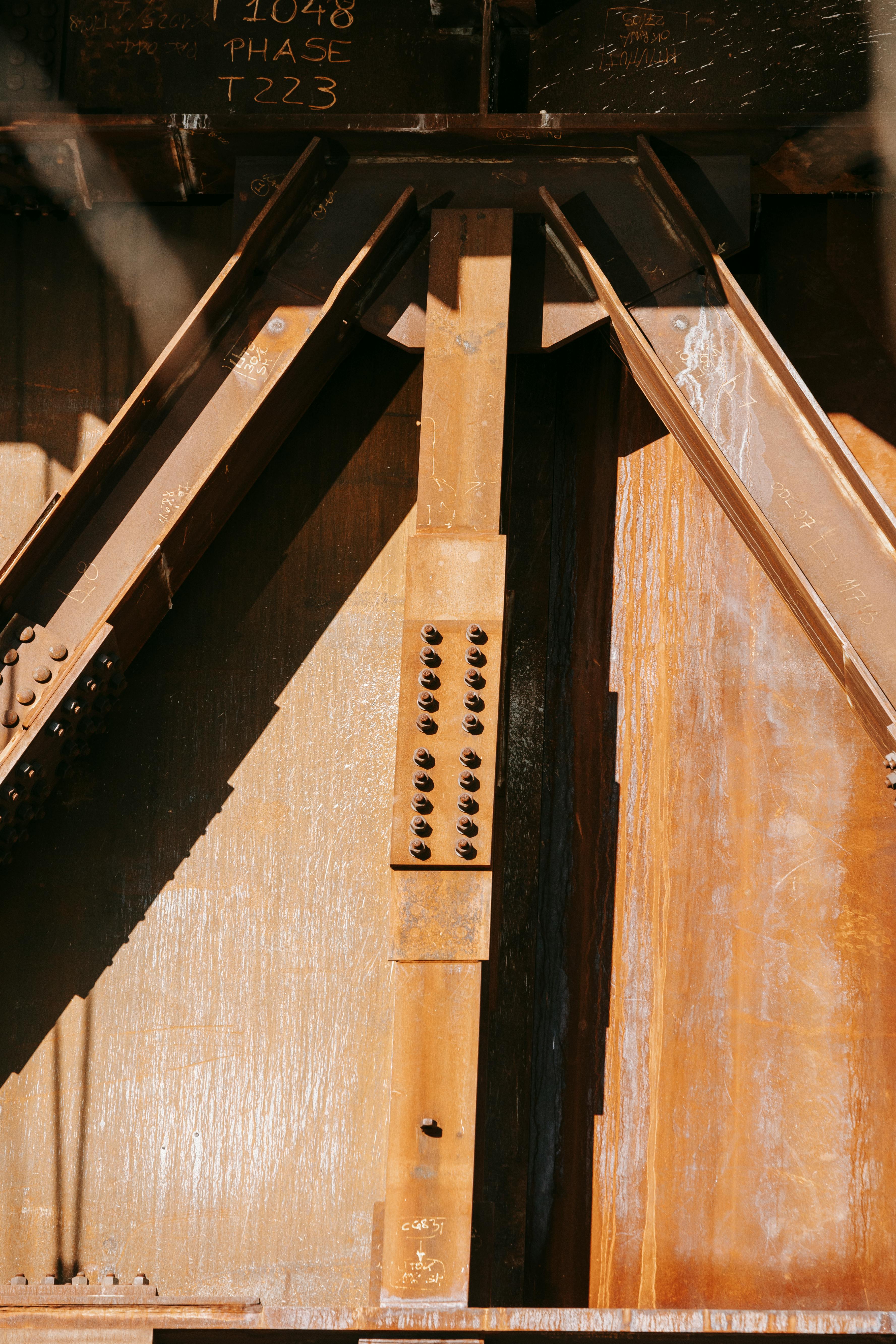 rusty metal construction in industrial factory