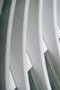 Concrete part of unusual geometric engineering element of commercial building in minimalist style