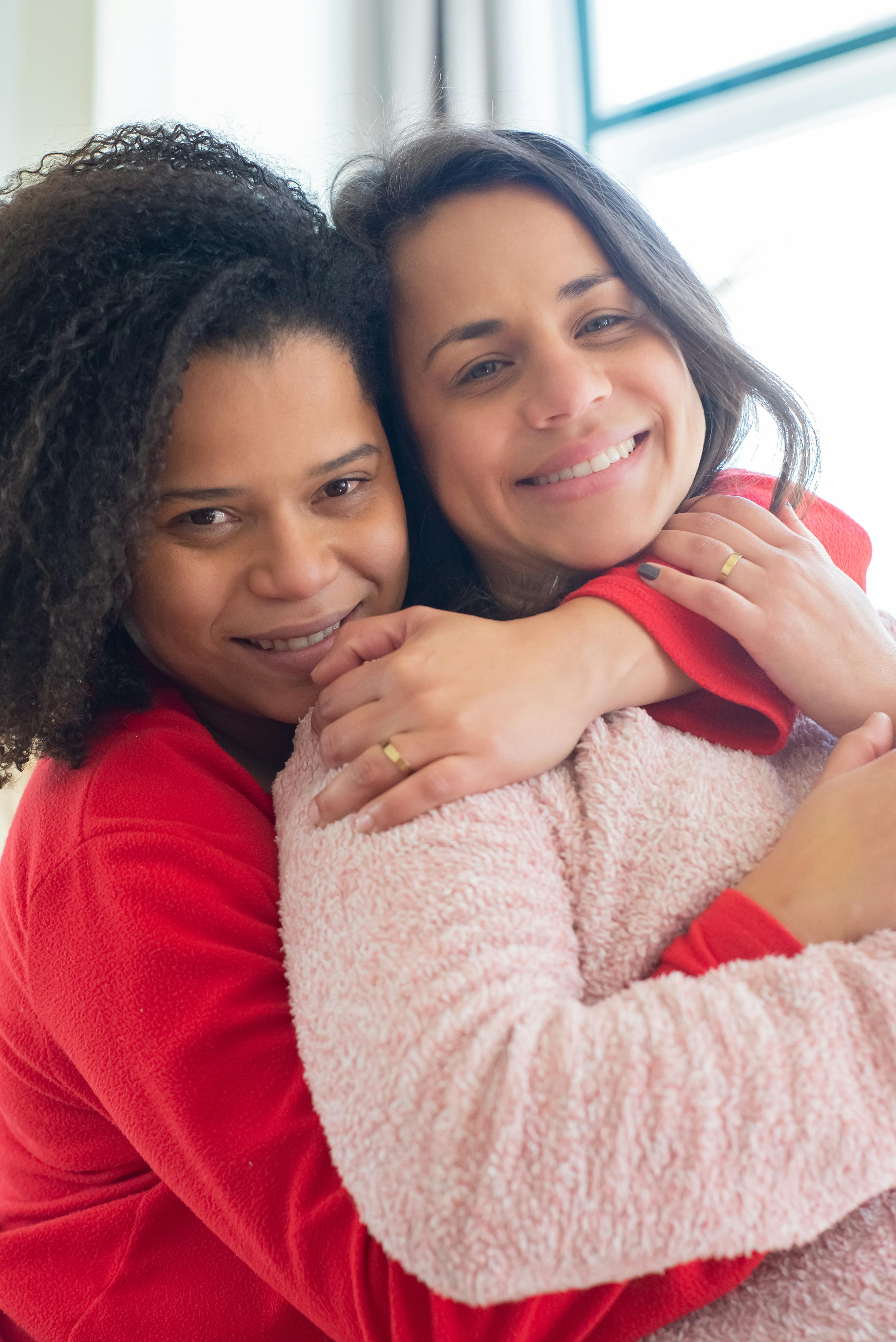 portrait of a happy couple hugging