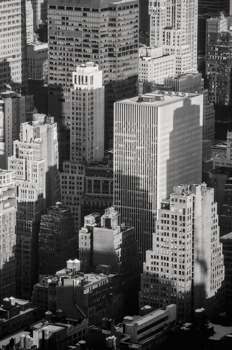 Modern District With Towers And Dwelling Buildings