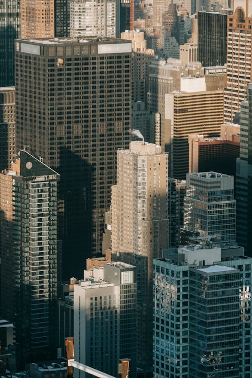 Free Cityscape of metropolis with high rise commerce skyscrapers located in downtown of New York City Stock Photo