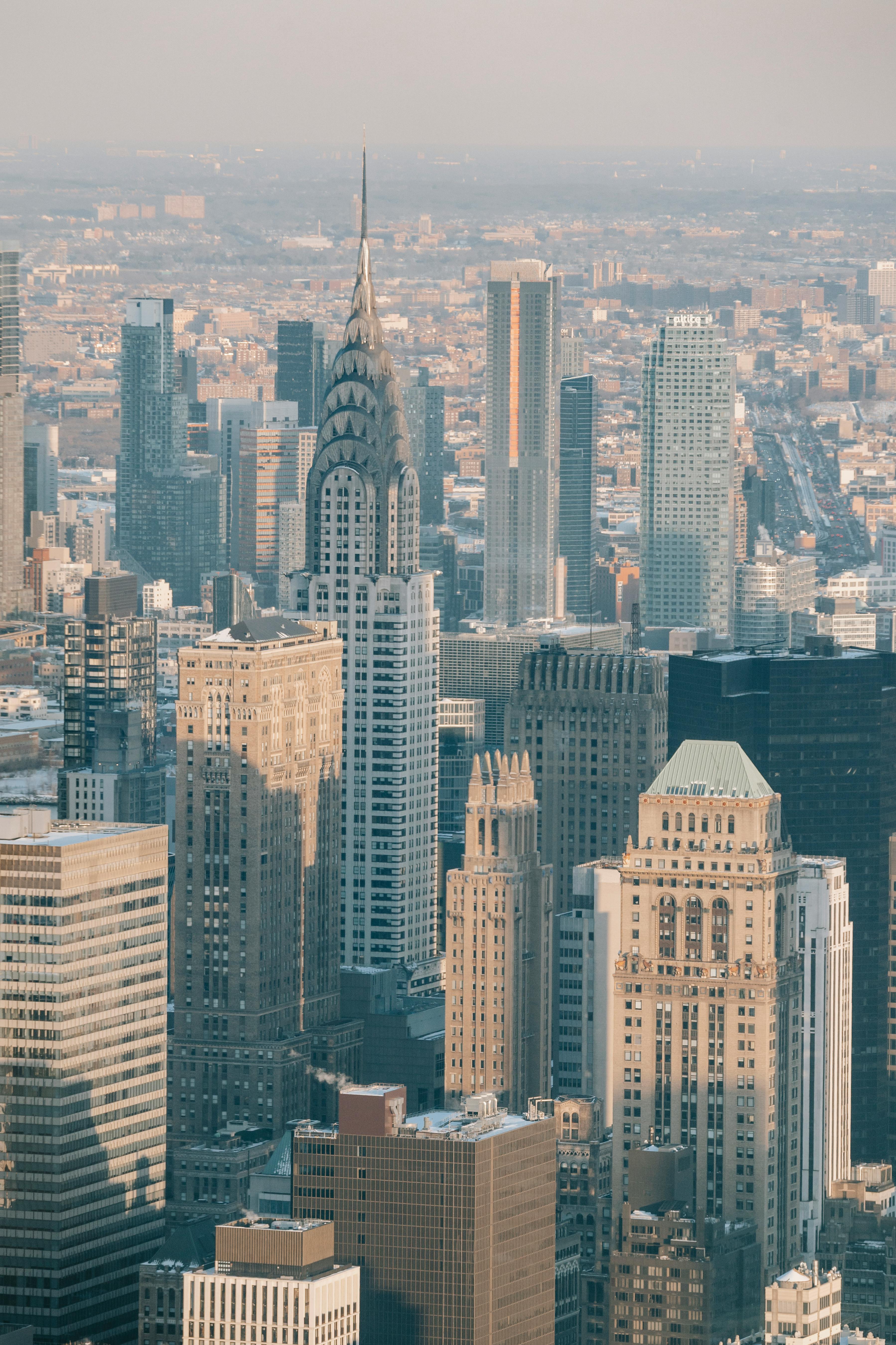 modern megapolis with tall skyscrapers