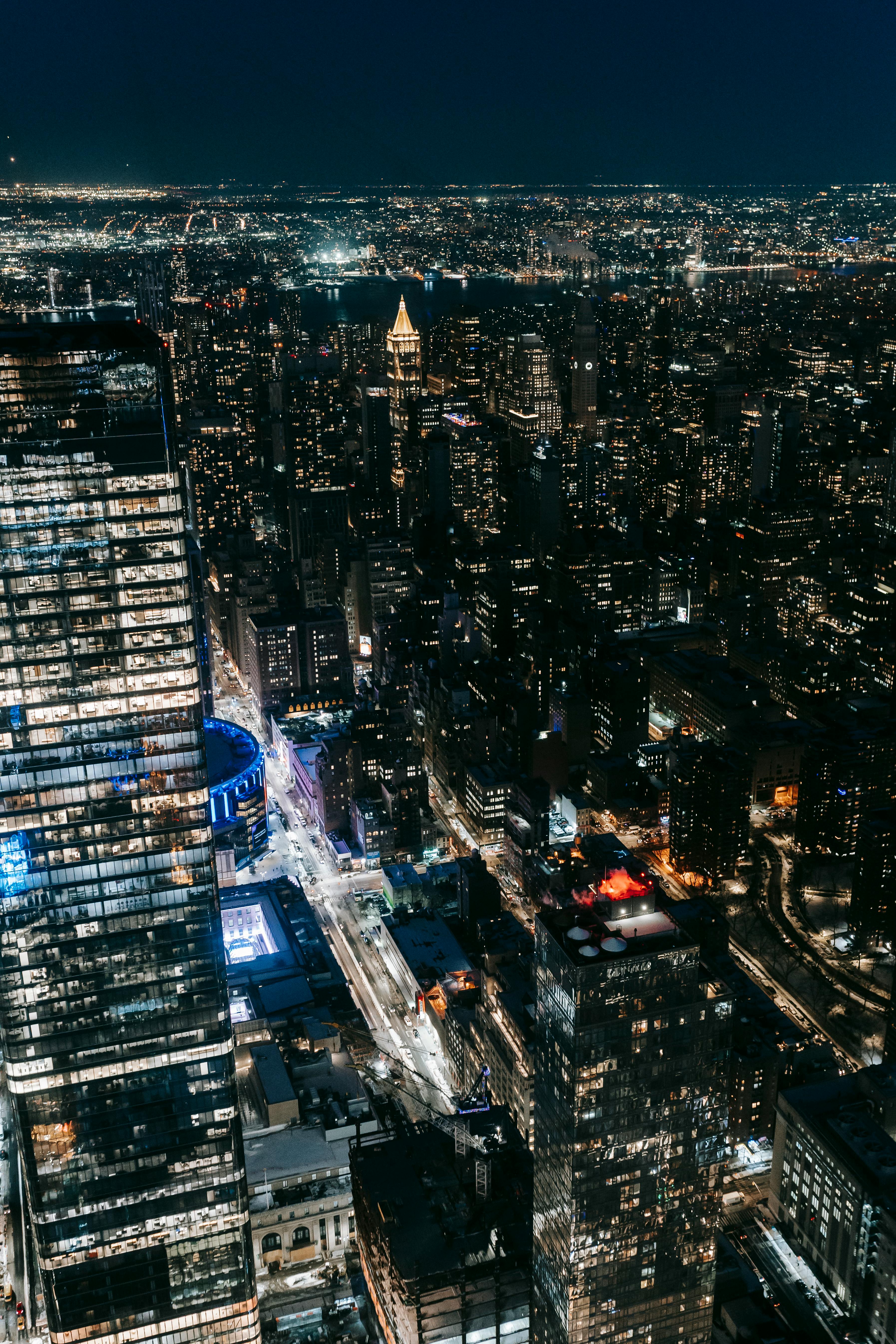 modern megapolis at night time