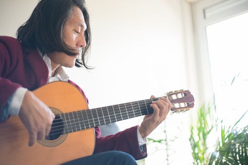 A Man Playing a Guitar