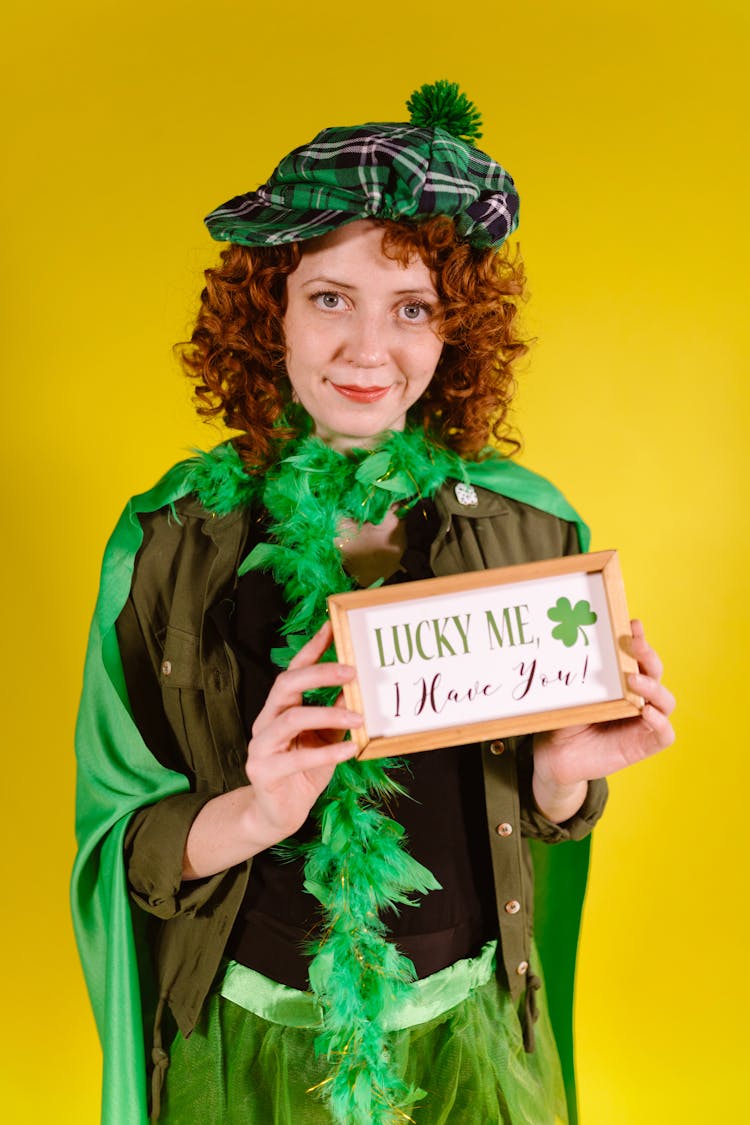 A Woman Wearing A Leprechaun Costume