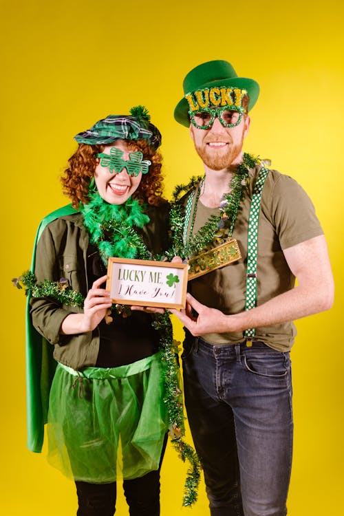 Man and Woman wearing St. Patrick's Day Costume
