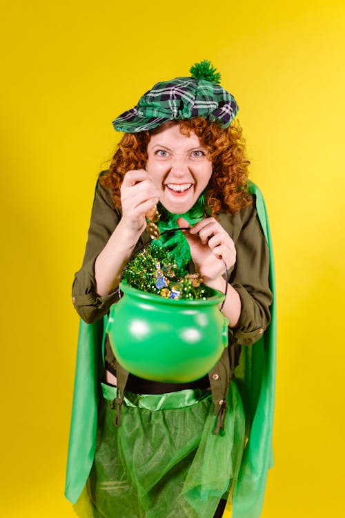 A Woman Holding a Pot of Gold