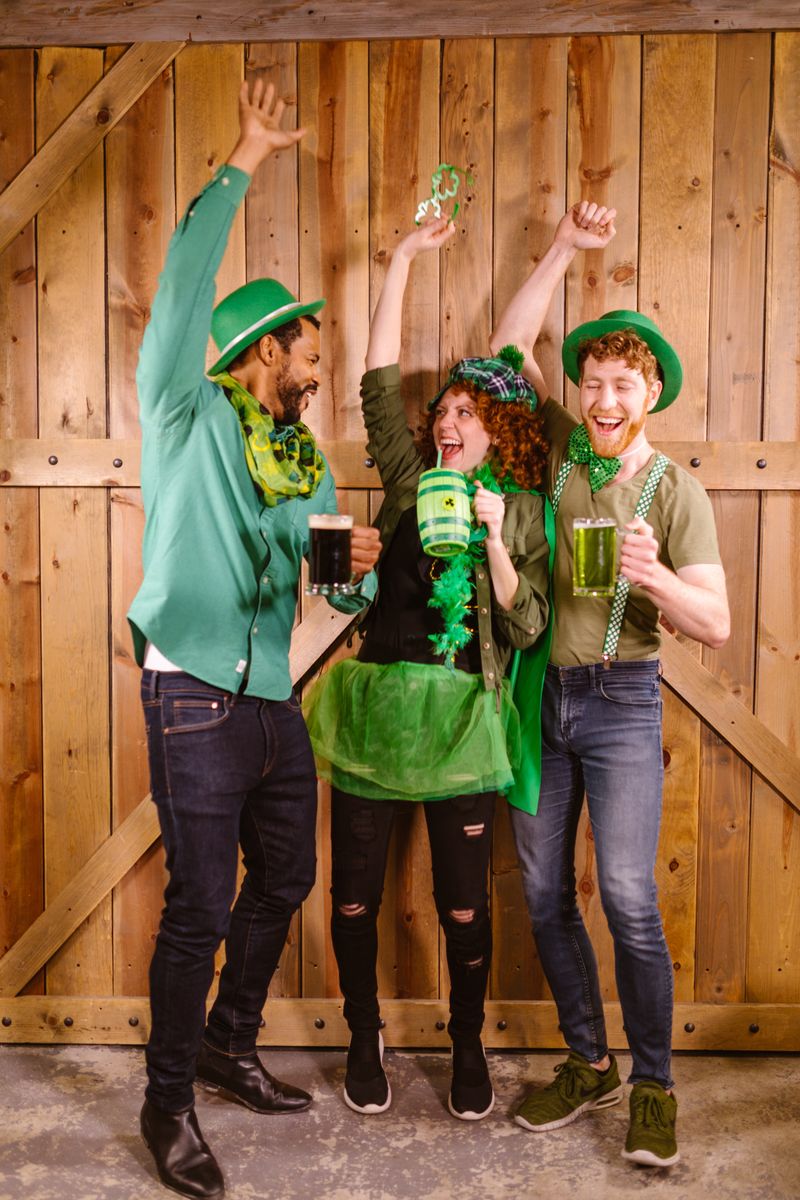 St. Patrick's Day themed food and drink spread
