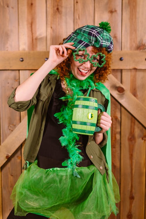 Goofy Woman wearing St. Patrick's Day Costume 