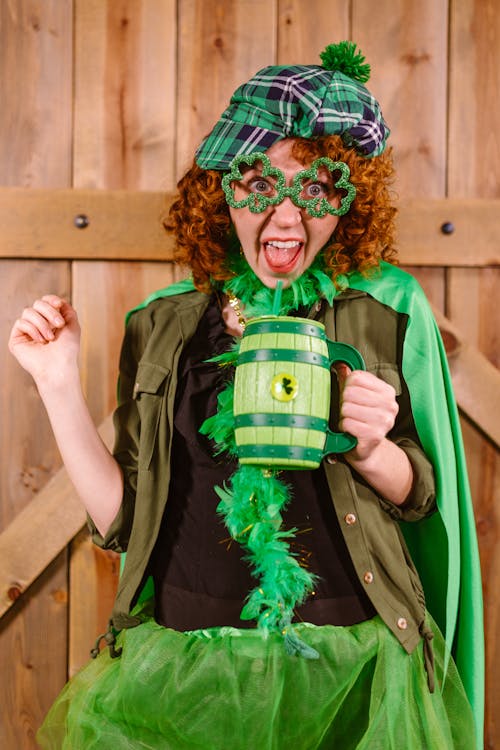 Free Goofy Woman wearing St. Patrick's Day Costume  Stock Photo