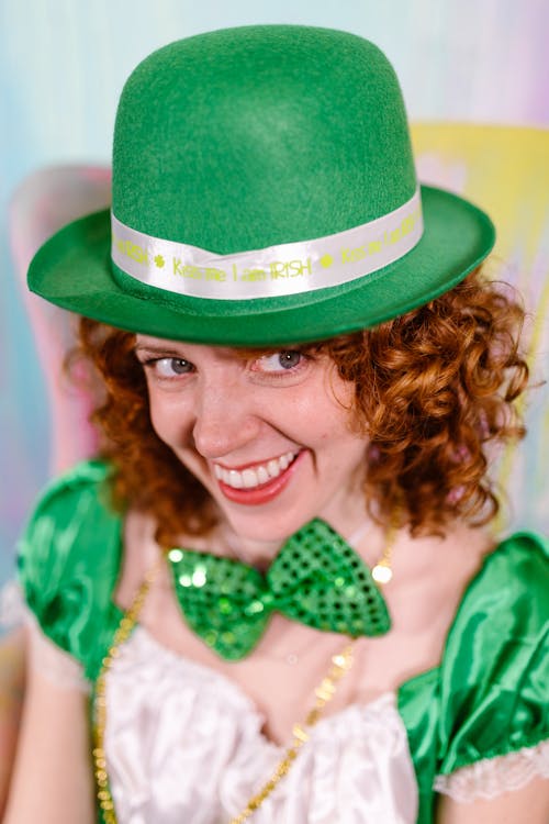 Smiling Woman in Green Hat 