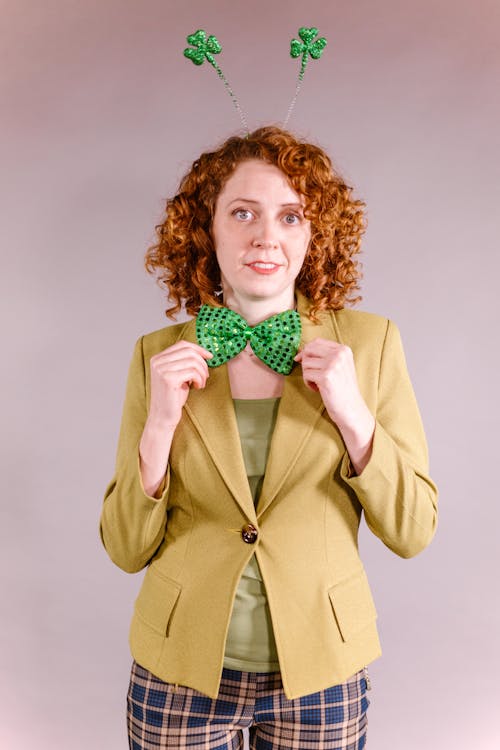 Woman holding a Green Ribbon 
