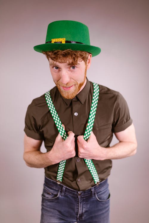 Handsome Man wearing Green Hat 