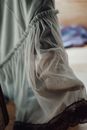 Anonymous woman wearing vintage long skirt