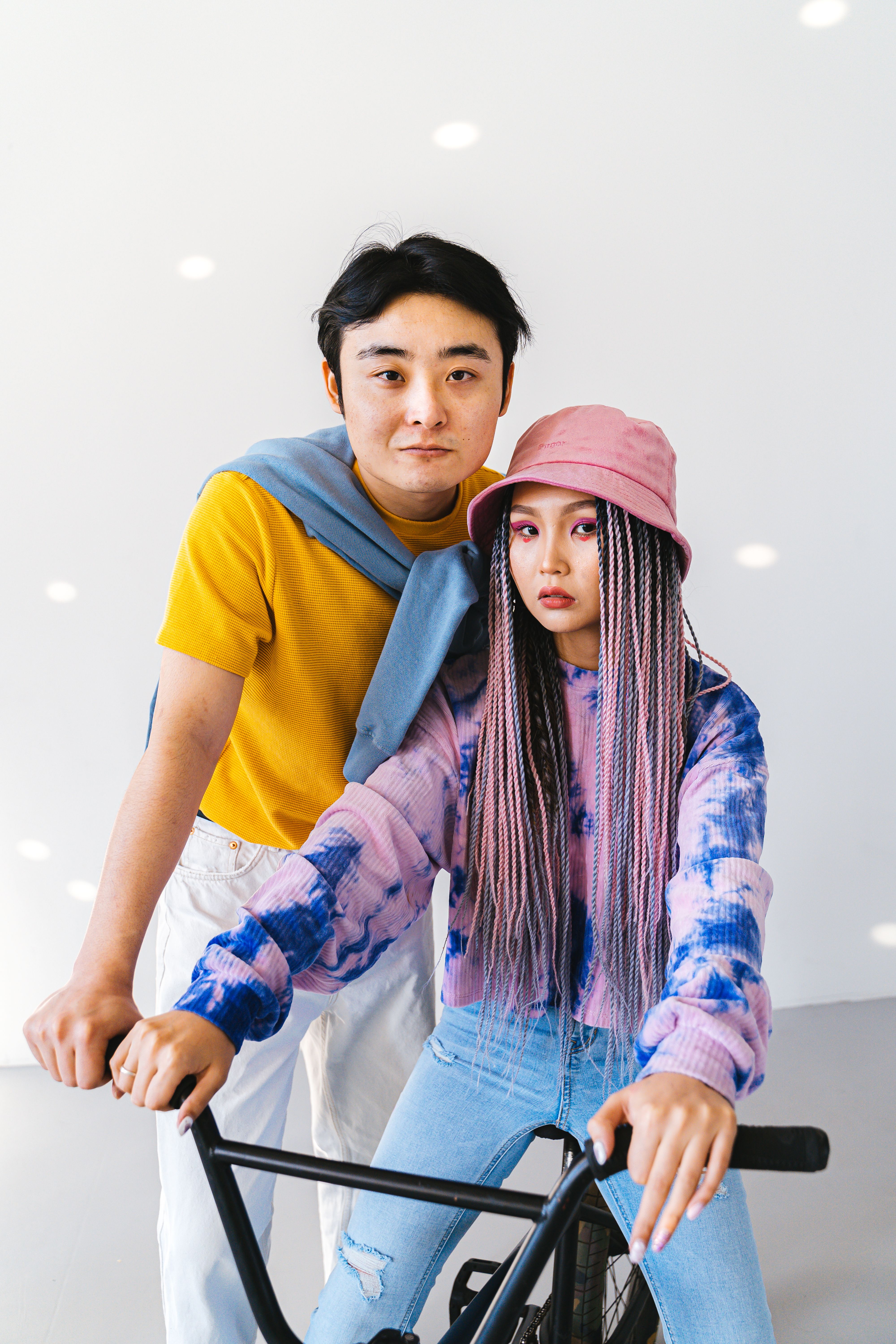 Man and Woman in Stylish Casual Wear