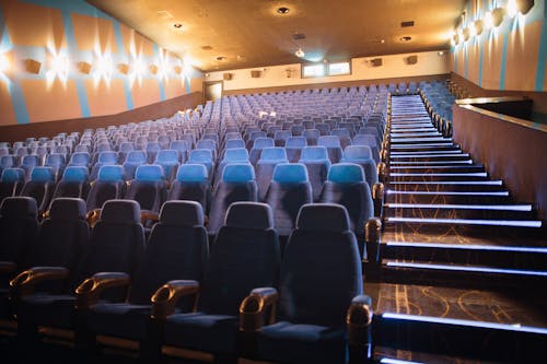 Blue and Black Chairs in Stadium