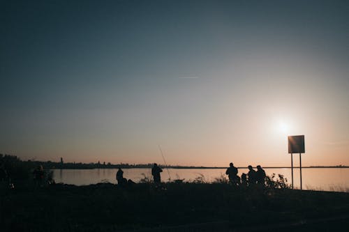Free stock photo of beach sunset, fishing, golden sun