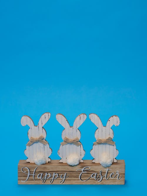 Easter Decoration on a Blue Background